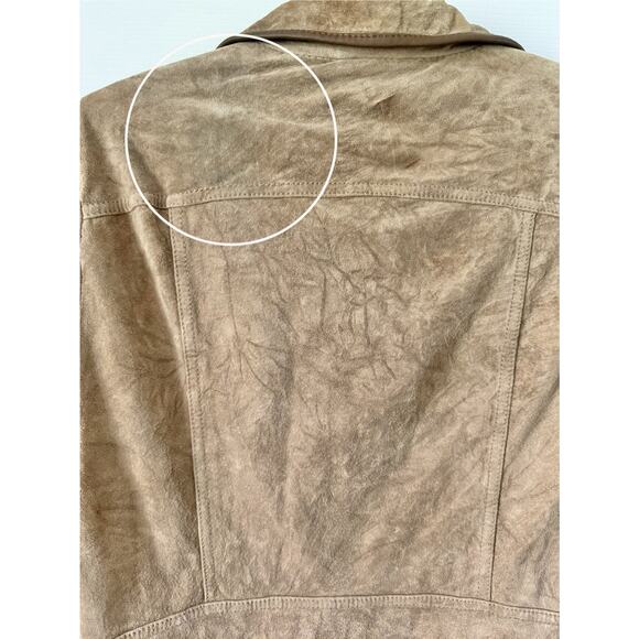 Eddie Bauer Seattle Suede Medium Washable Leather Lined Long Sleeve Coat - Picture 7 of 8